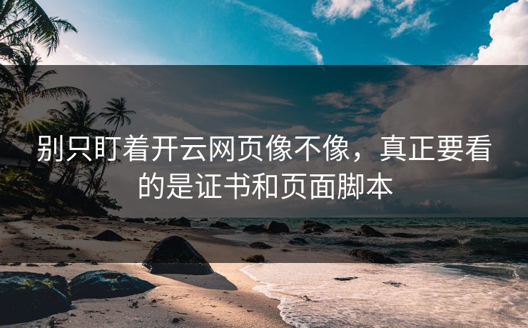 别只盯着开云网页像不像，真正要看的是证书和页面脚本