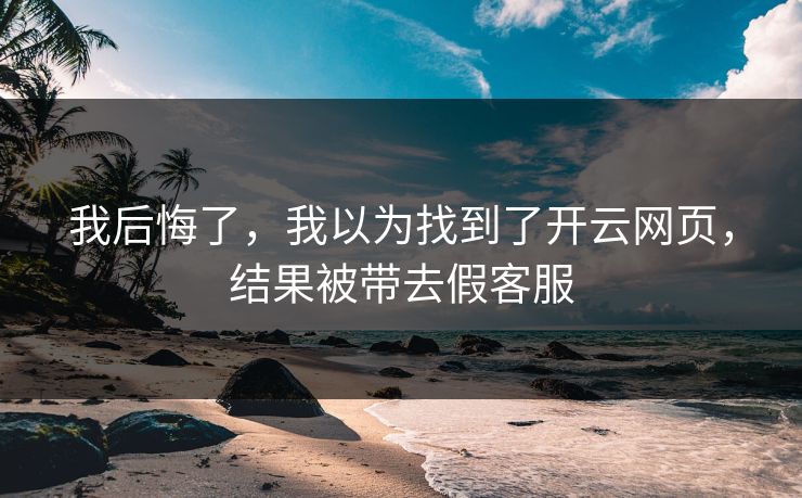 我后悔了，我以为找到了开云网页，结果被带去假客服