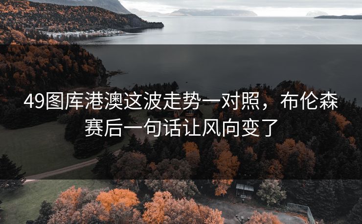 49图库港澳这波走势一对照，布伦森赛后一句话让风向变了
