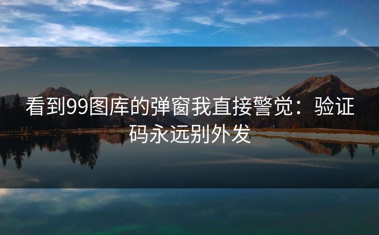 看到99图库的弹窗我直接警觉：验证码永远别外发