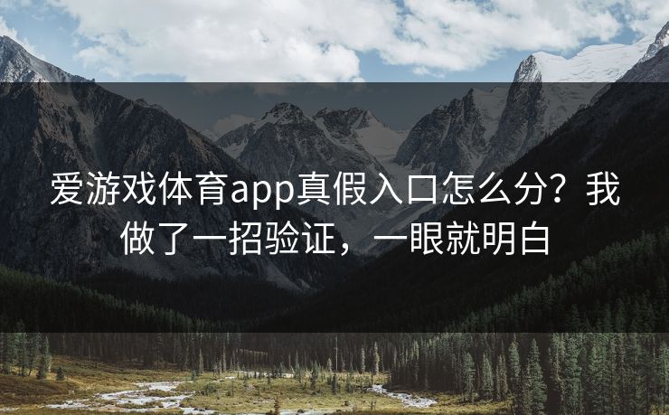 爱游戏体育app真假入口怎么分?我做了一招验证,一眼就明白 爱游戏体育app真假入口怎么分?我做了一招验证,一眼就明白